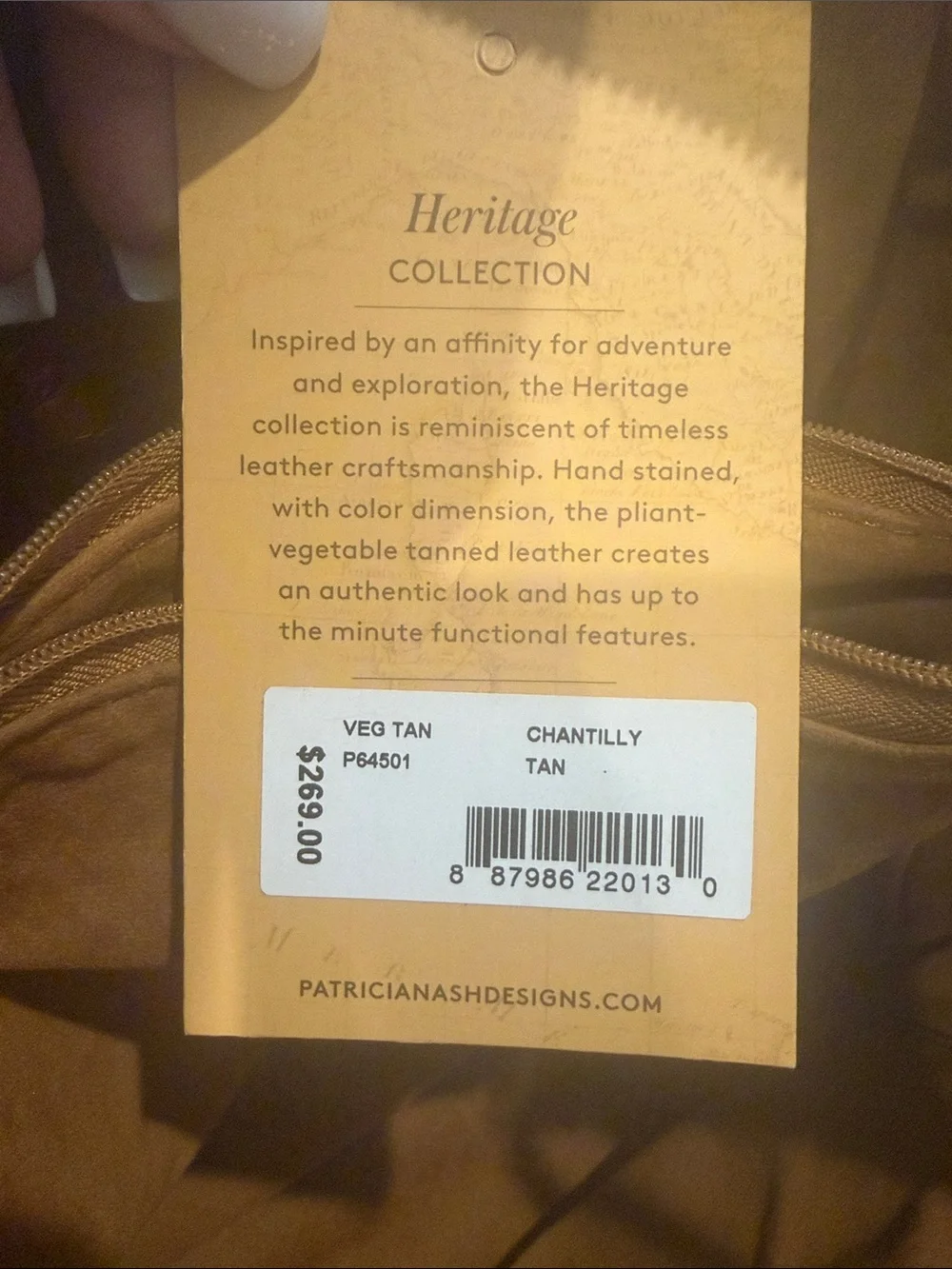 Patricia Nash Cognac Brown Leather Tote with Strap